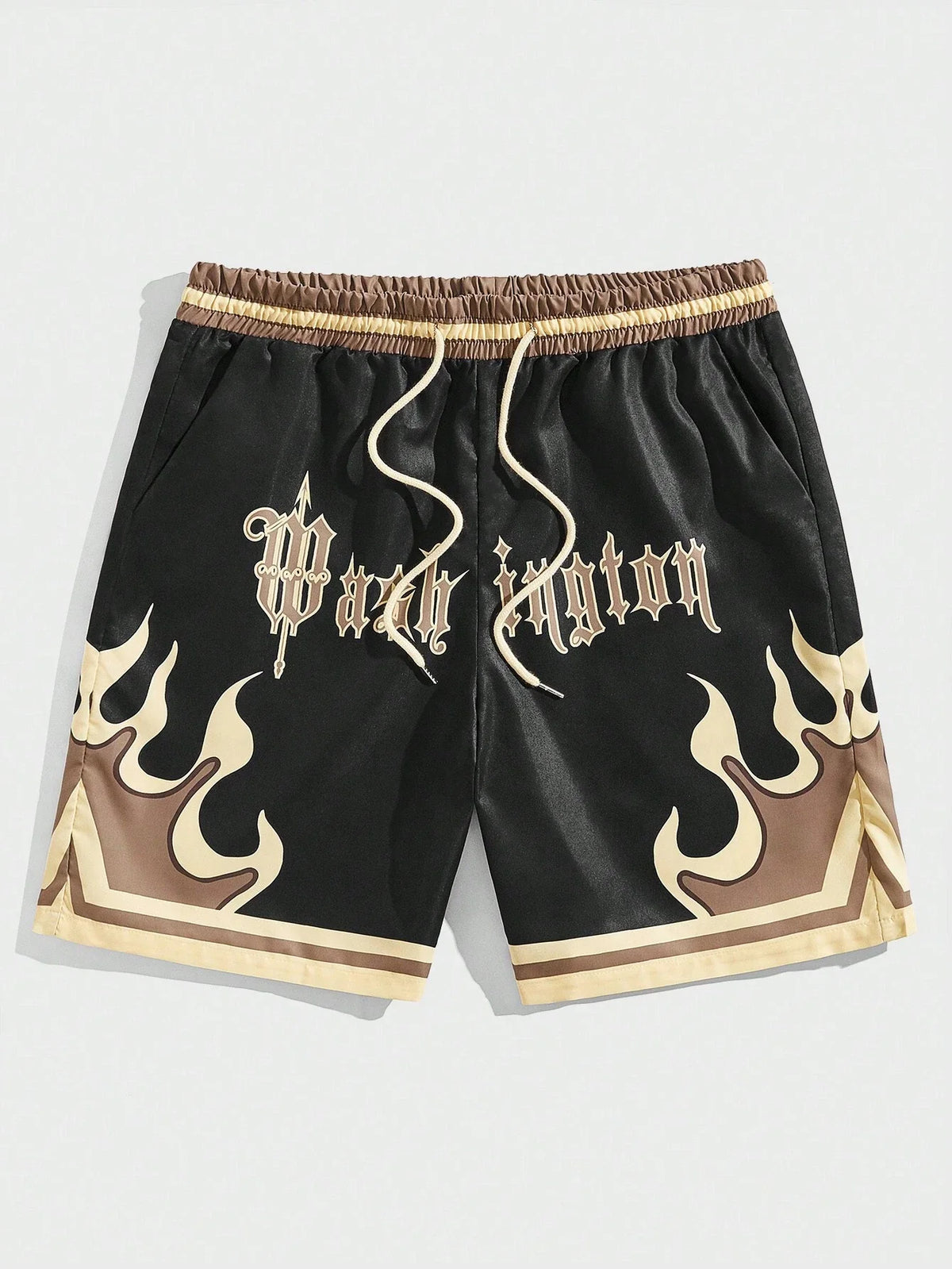 3D Flame Print Beach Shorts – Men's Summer Streetwear