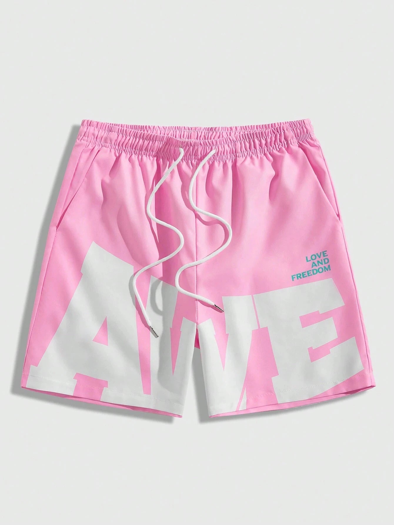 Men's Hawaiian 3D Simple Letter Pattern Beach Shorts Quick Dry Outdoor Leisure Sports Shorts Fashion Men's Shorts