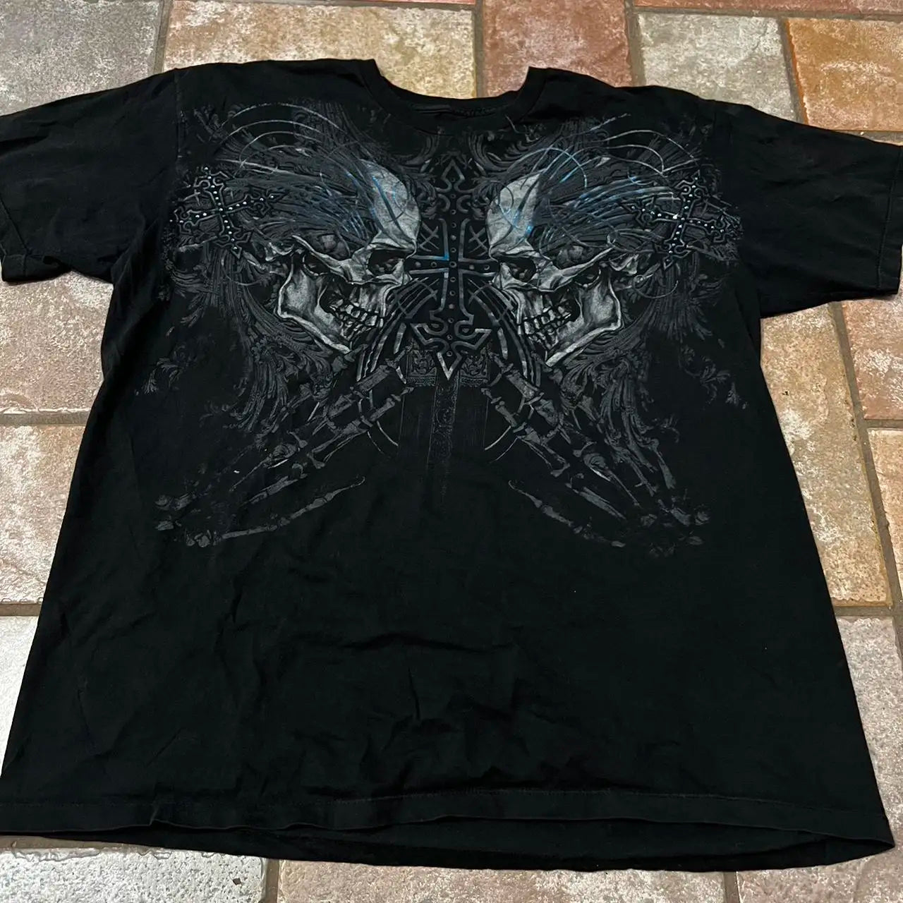 MMA Elite Industrial Gothic Metal Skull Steampunk Y2K Studded Vintage Tee Streetwear Summer Man Woman Summer Lovers Clothes