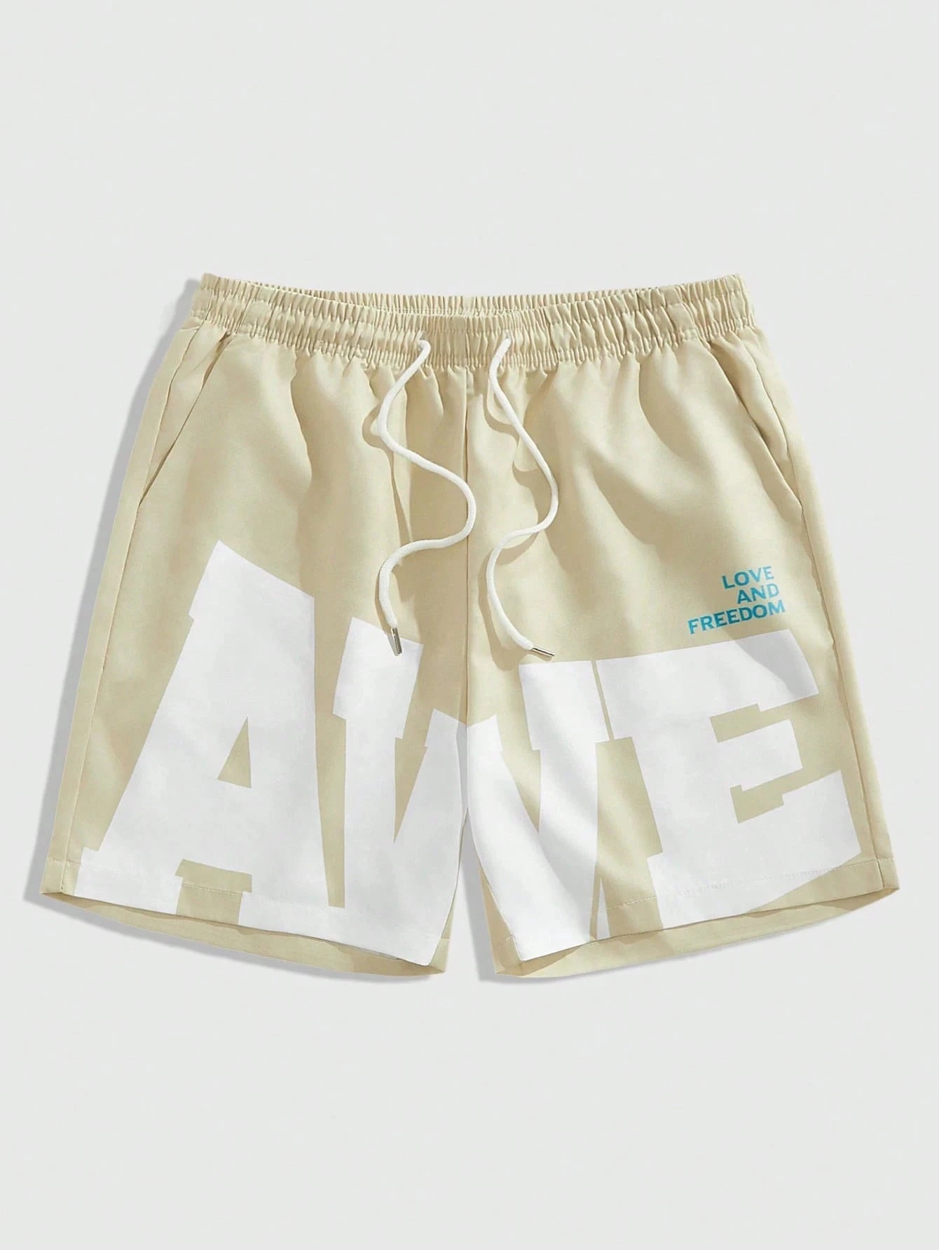Men's Hawaiian 3D Simple Letter Pattern Beach Shorts Quick Dry Outdoor Leisure Sports Shorts Fashion Men's Shorts