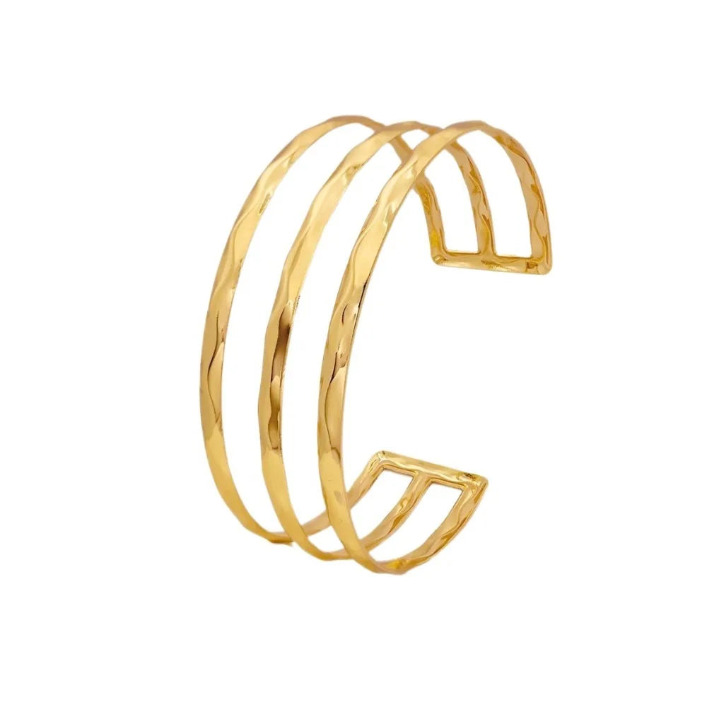 Fashion Metal Opening Arm Bracelet Gold Color Multi Style Wide Open Bangle Retro Adjustable Armlet Hand Jewelry