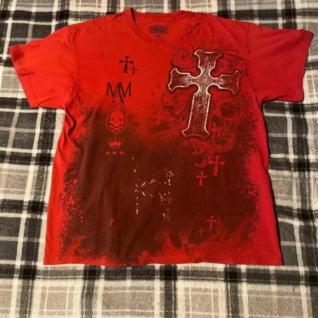MMA Elite Gothic Skull Cross Tee