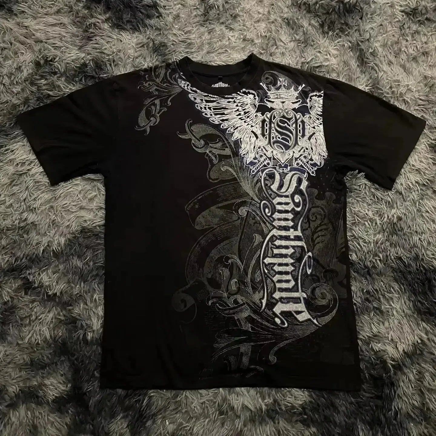 Y2K Affliction Vintage Grunge Graphic T Shirt Mens Gothic Couple Matching Tops Oversized Cotton Tee Streetwear Summer