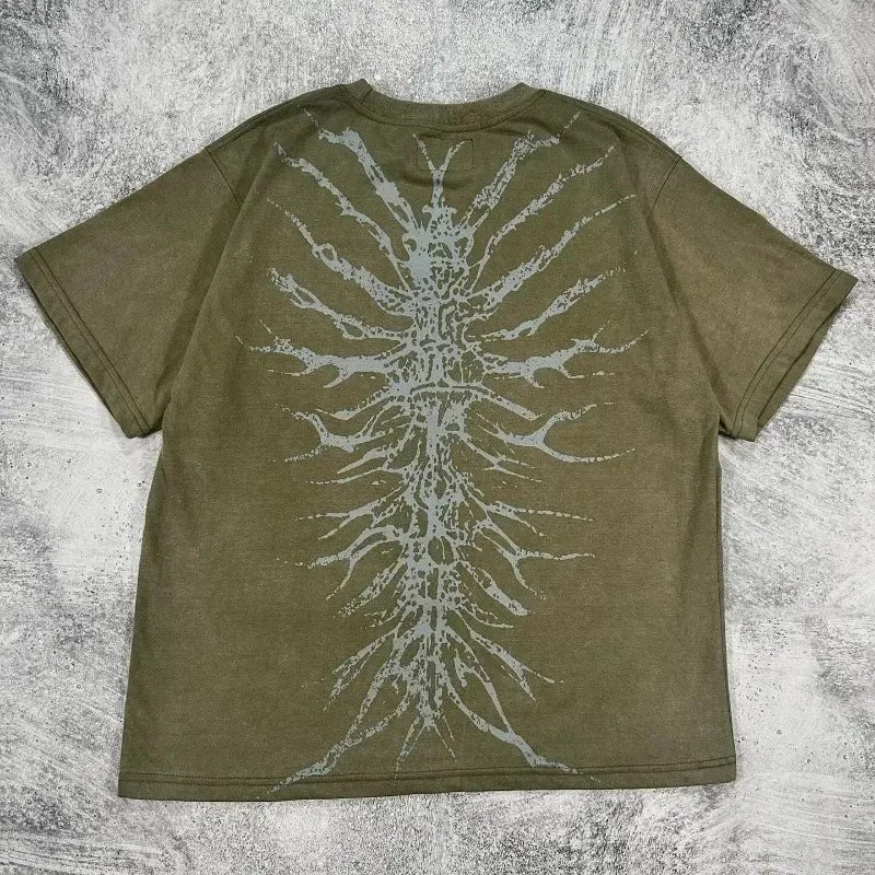 2025 Summer Grey Cotton Oversized T Shirt Streetwear Urban Fashion Multi Pocket Loose Top Unisex Comfort Casual Daily Wear