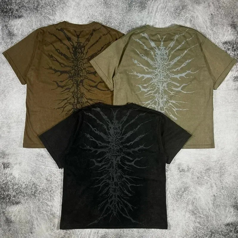 2025 Summer Grey Cotton Oversized T Shirt Streetwear Urban Fashion Multi Pocket Loose Top Unisex Comfort Casual Daily Wear