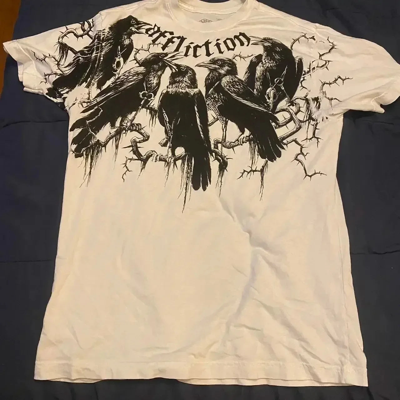 XZAVIER Gothic Rock T-Shirt Vintage Weathered Text Design Streetwear Loose Fit Cotton Unisex Tee mysticism couple clother
