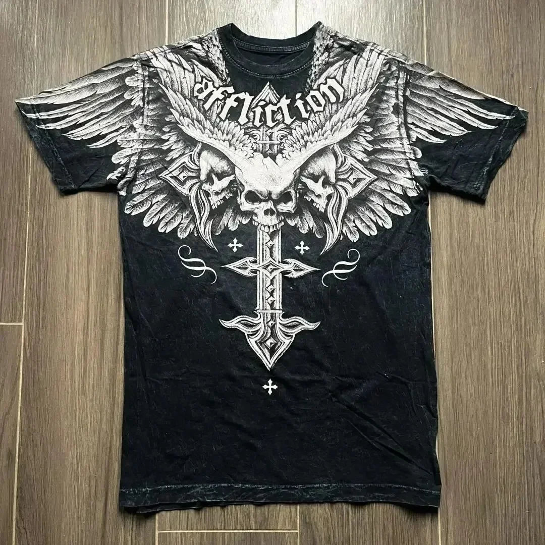 New Y2K Punk Sword Fantasy T Shirt Dark Gothic Digital Print Studs Unisex Breathable Cotton Summer Tee Rebellious Streetwear