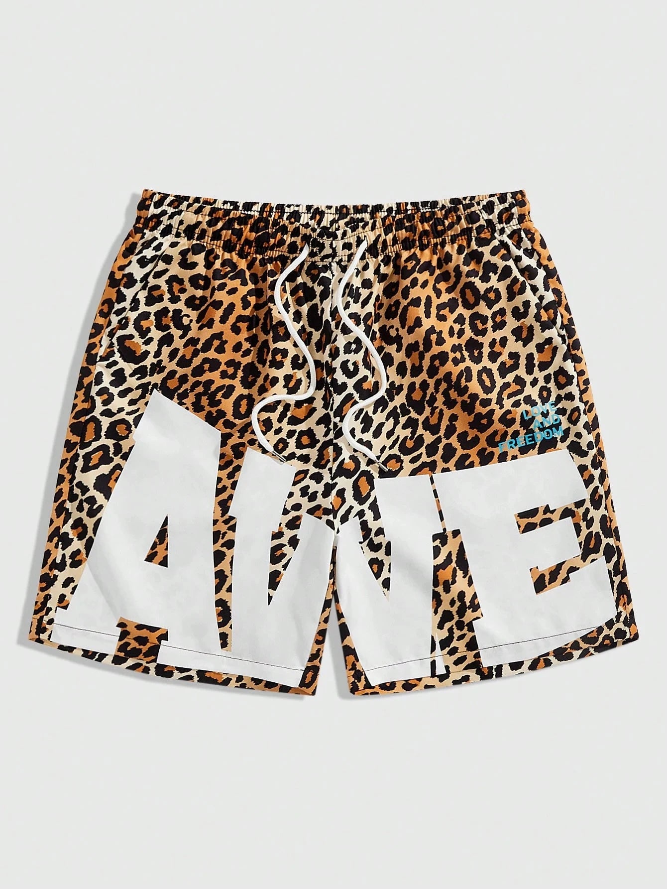 Men's Hawaiian 3D Simple Letter Pattern Beach Shorts Quick Dry Outdoor Leisure Sports Shorts Fashion Men's Shorts