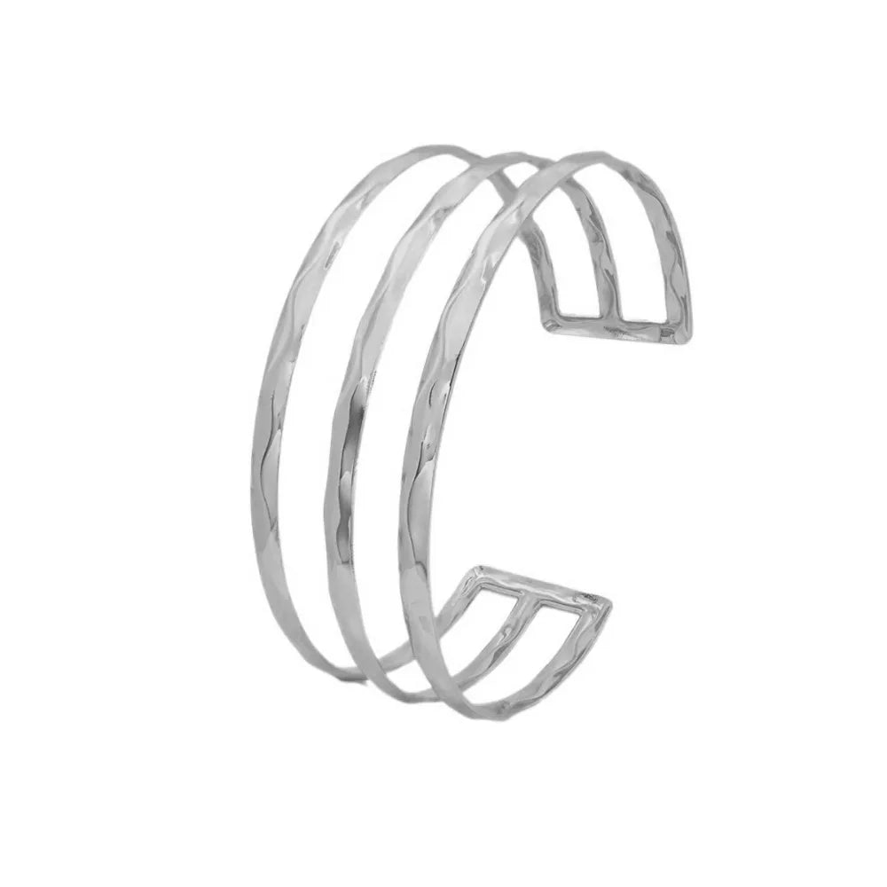 Fashion Metal Opening Arm Bracelet Gold Color Multi Style Wide Open Bangle Retro Adjustable Armlet Hand Jewelry