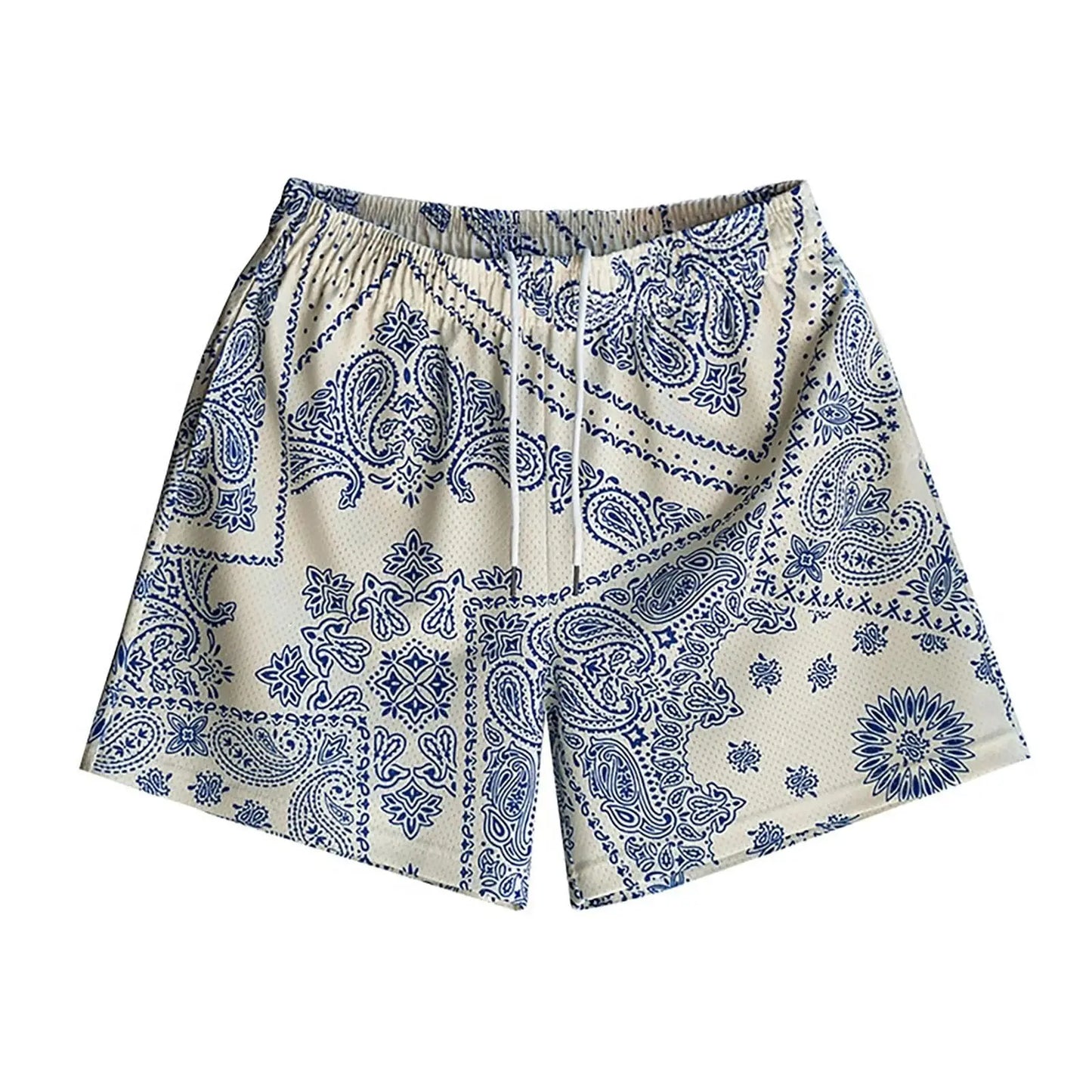 Men's Paisley Pattern Fashion Shorts Boys Summer Cool Hawaii 3D Printed Casual Swim Trunks Quick Dry Surfboard Shorts