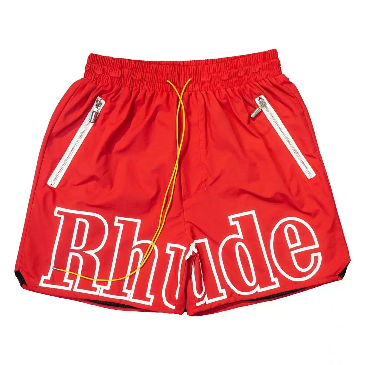 High street fashion RHUDE letter printed hip-hop casual pants beach pants men's five quarter shorts