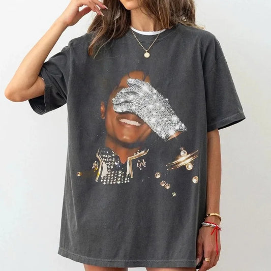 King of Pop T-shirt, Fan Gift T-shirt, Summer New Harajuku Style T-shirt