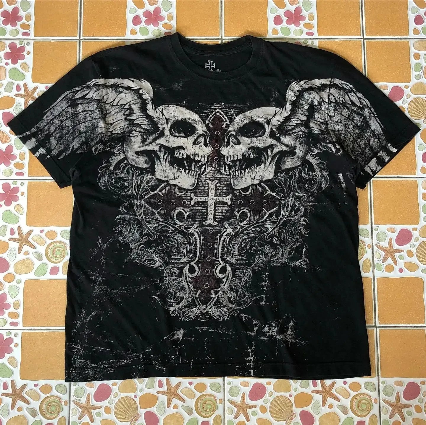 Y2K Affliction Vintage Grunge Graphic T Shirt Mens Gothic Couple Matching Tops Oversized Cotton Tee Streetwear Summer