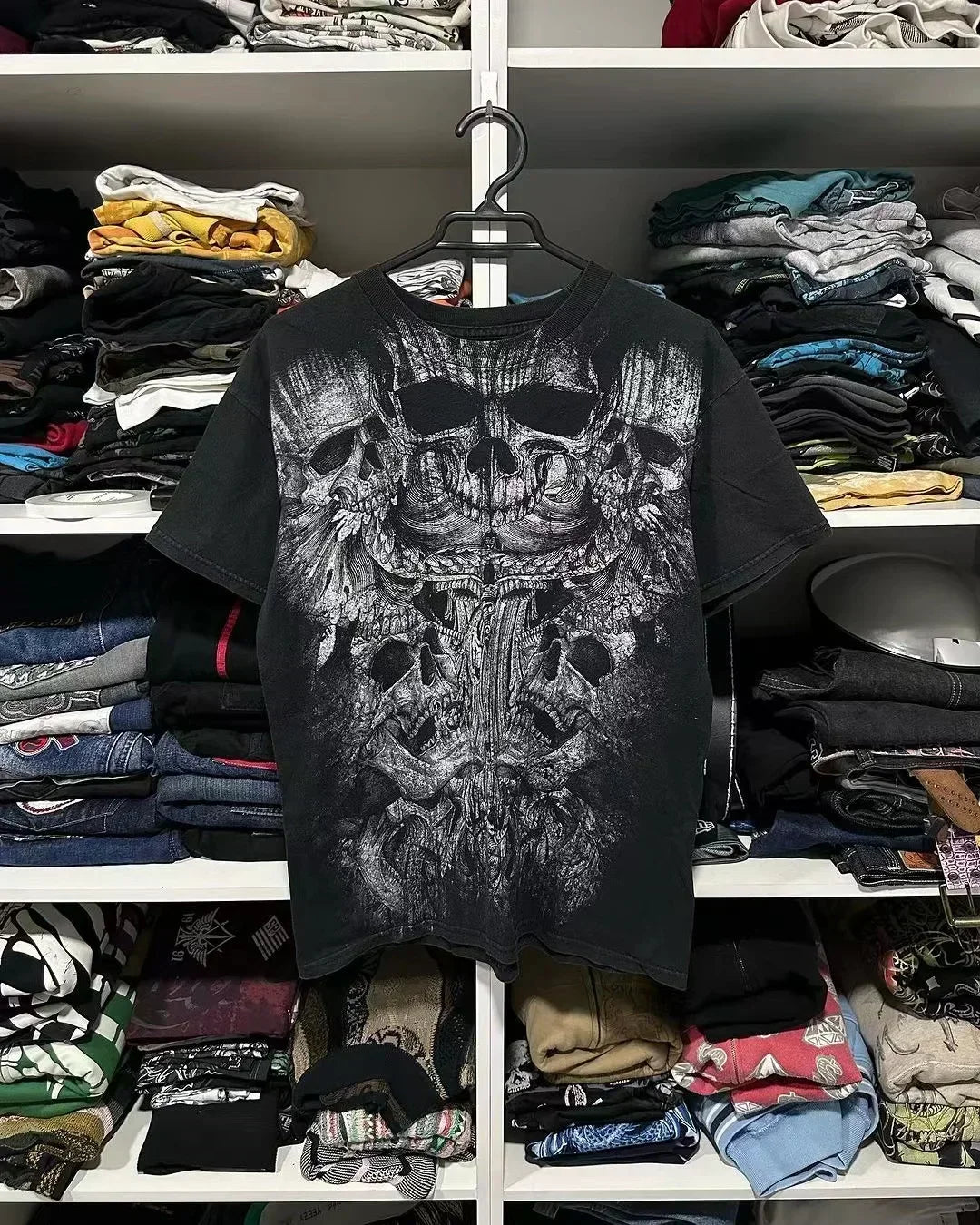 Y2K Red Affliction Cross Logo T Shirt Harajuku Skateboard Street Style Short Sleeves Gothic Summer Round Neck Couple Shirt