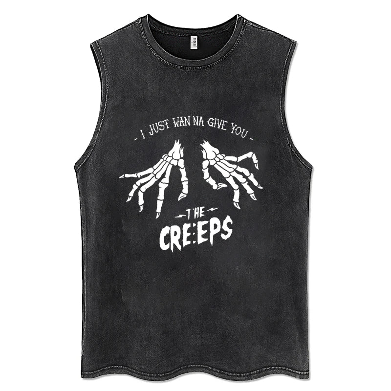 Men Y2K Tank Top 100% Cotton Vintage Black Hip Hop Punk Rock Gothic Daily Street Sleeveless Vest