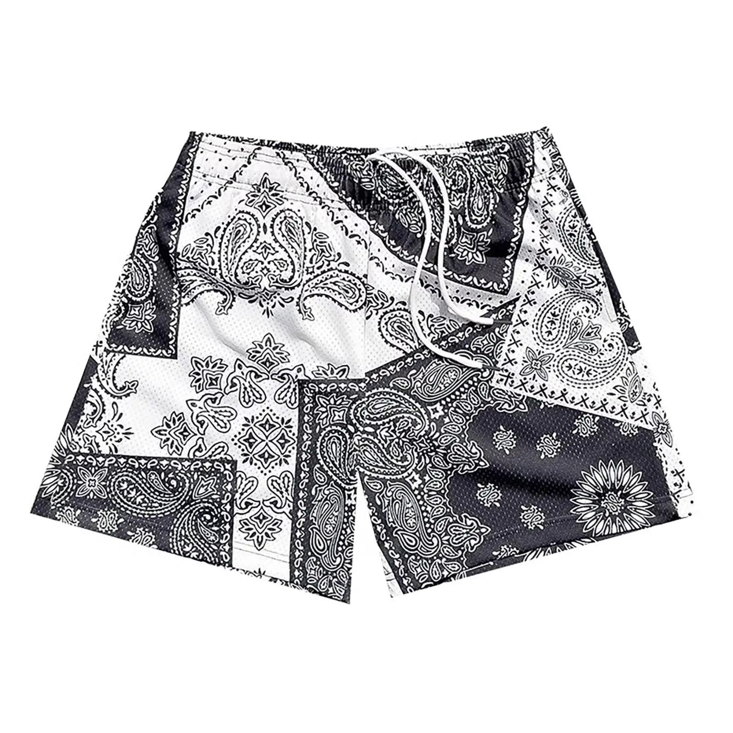 Men's Paisley Pattern Fashion Shorts Boys Summer Cool Hawaii 3D Printed Casual Swim Trunks Quick Dry Surfboard Shorts