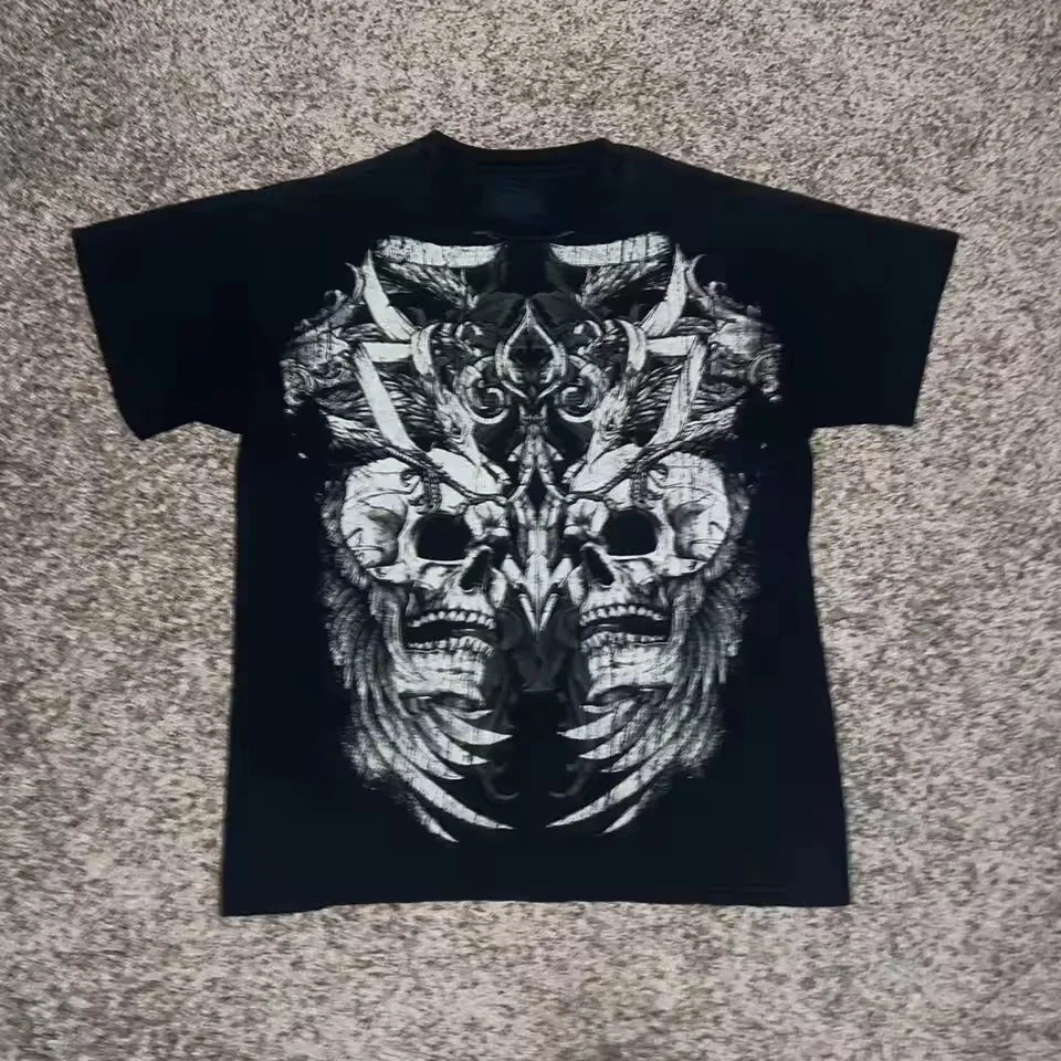 Gothic MMA Elite Neon Wing Logo T Shirt Summer Fashion Street Mens Clothing Short Sleeves Cotton Couple Tops Oversize