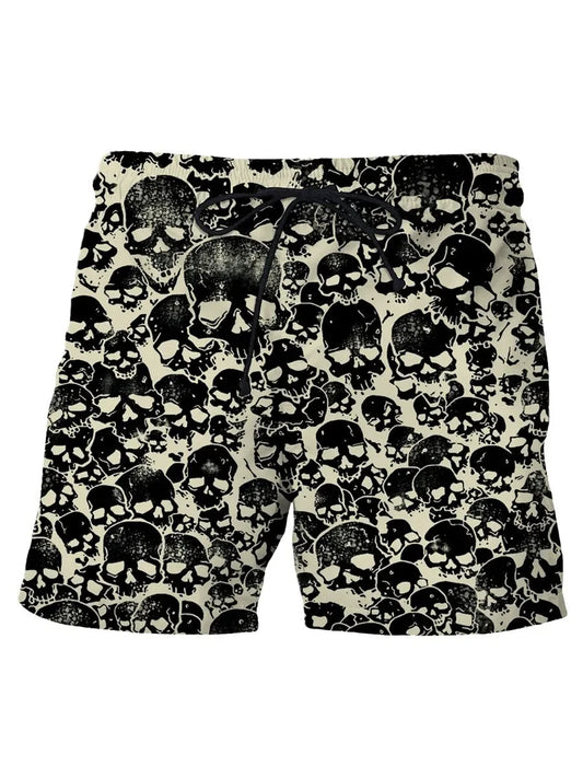 Men's Hawaiian Swim Trunks 3D Skull Print Beach Shorts Quick Dry Outdoor Leisure Sports Shorts Swimwear Fashion Men's Shorts