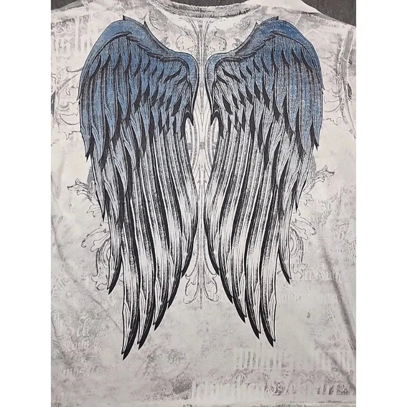 Y2K Affliction Vintage Grunge Graphic T Shirt Mens Gothic Couple Matching Tops Oversized Cotton Tee Streetwear Summer