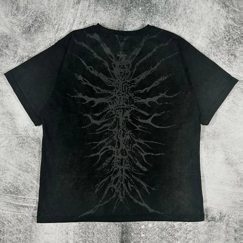 2025 Summer Grey Cotton Oversized T Shirt Streetwear Urban Fashion Multi Pocket Loose Top Unisex Comfort Casual Daily Wear