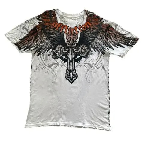 MMA Elite Industrial Gothic Metal Skull Steampunk Y2K Studded Vintage Tee Streetwear Summer Man Woman Summer Lovers Clothes