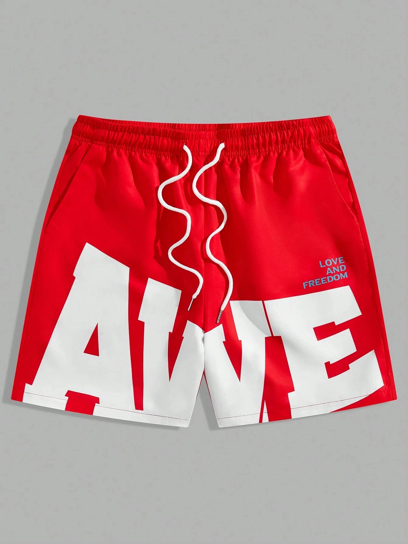 Men's Hawaiian 3D Simple Letter Pattern Beach Shorts Quick Dry Outdoor Leisure Sports Shorts Fashion Men's Shorts