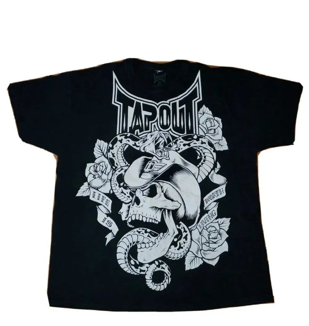 European and American men's summer Gothic skull letter print comfortable and breathable round neck T-shirt outdoor street top