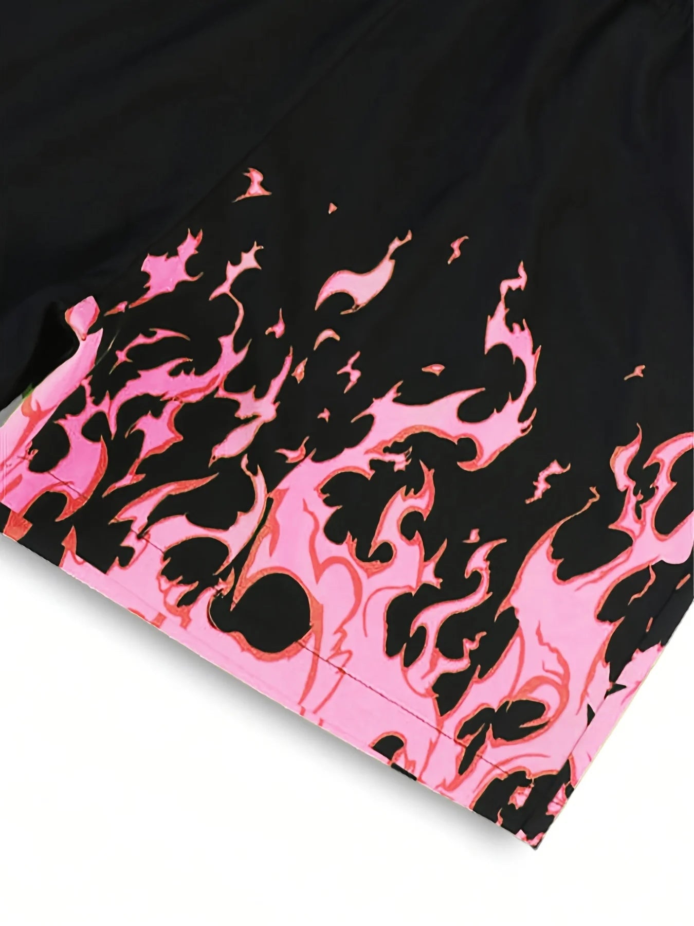 Summer Men's Drawstring Shorts Vibrant Flame Pattern Print Breathable Casual Street Outdoor Activities Plus Size Men's Clothing