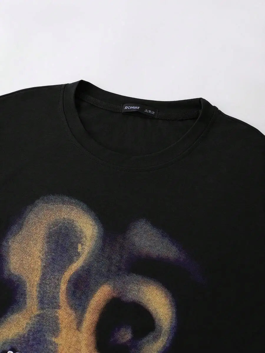 Street Life Spring/Summer Casual Graphic Men'S Vintage Street Silhouette Thermal Imaging Figure Print