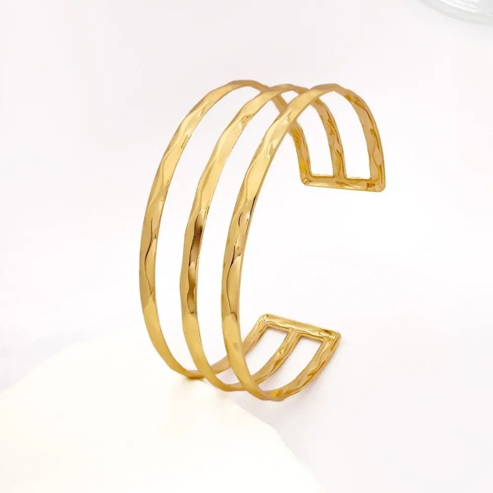 Fashion Metal Opening Arm Bracelet Gold Color Multi Style Wide Open Bangle Retro Adjustable Armlet Hand Jewelry