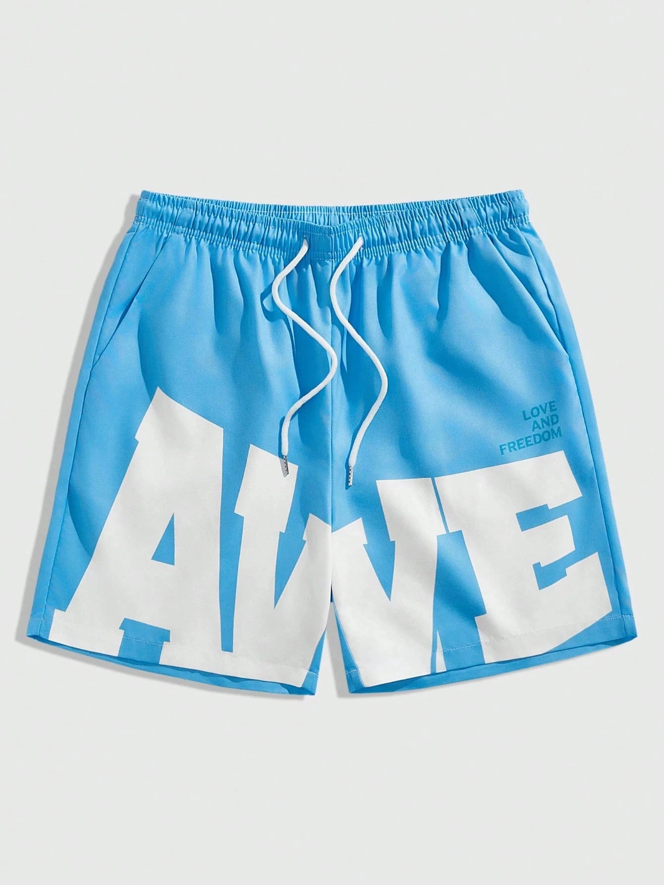 Men's Hawaiian 3D Simple Letter Pattern Beach Shorts Quick Dry Outdoor Leisure Sports Shorts Fashion Men's Shorts