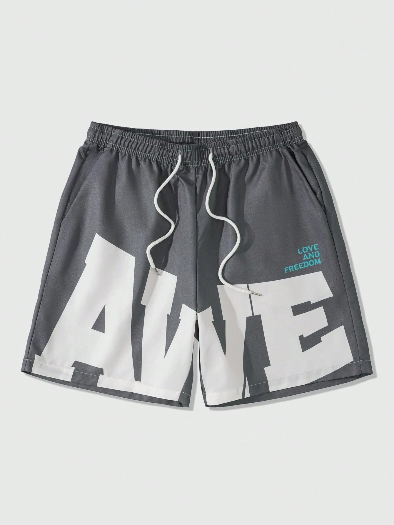 Men's Hawaiian 3D Simple Letter Pattern Beach Shorts Quick Dry Outdoor Leisure Sports Shorts Fashion Men's Shorts