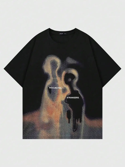 Street Life Spring/Summer Casual Graphic Men'S Vintage Street Silhouette Thermal Imaging Figure Print