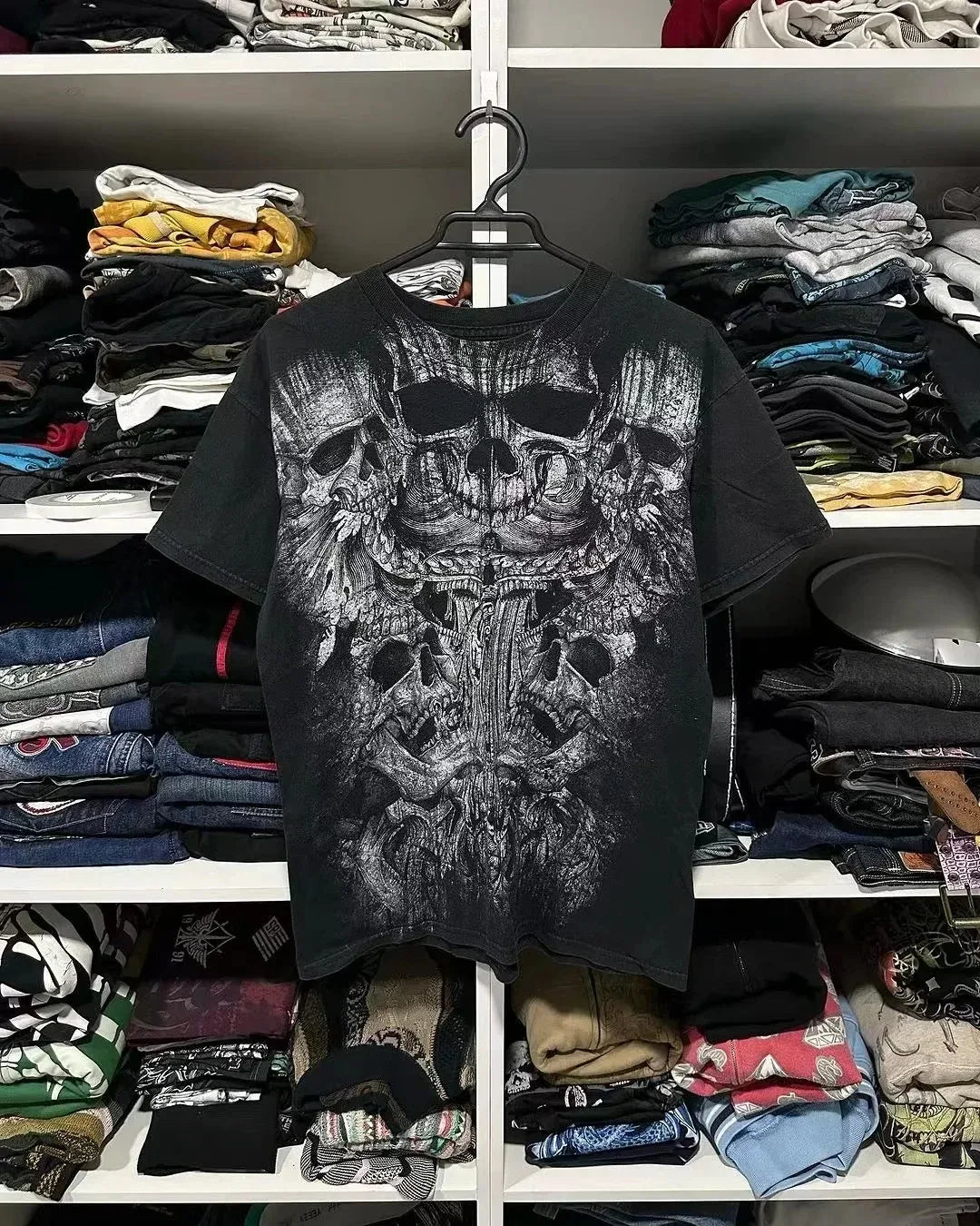 Y2K Affliction Vintage Grunge Graphic T Shirt Mens Gothic Couple Matching Tops Oversized Cotton Tee Streetwear Summer