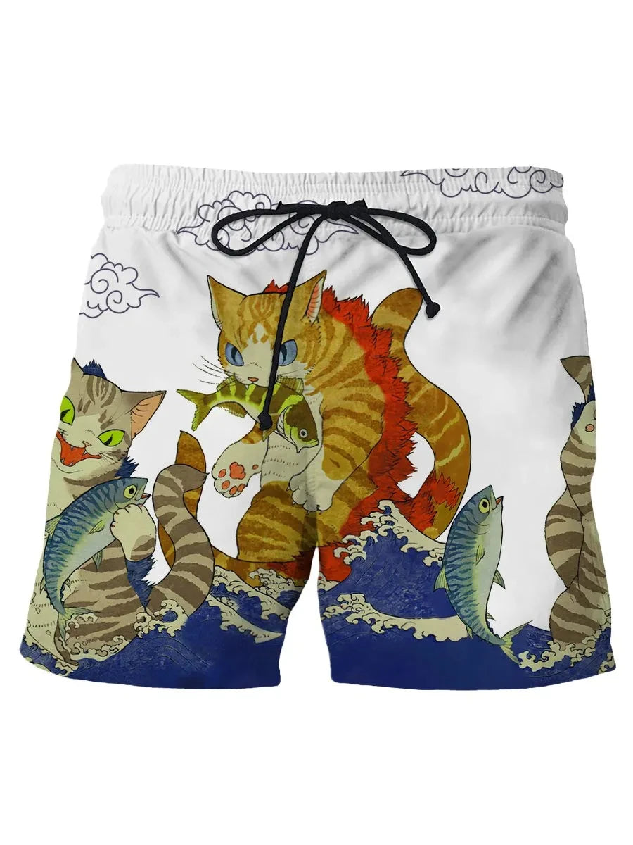 Men's Hawaiian Swim Trunks 3D Skull Print Beach Shorts Quick Dry Outdoor Leisure Sports Shorts Swimwear Fashion Men's Shorts
