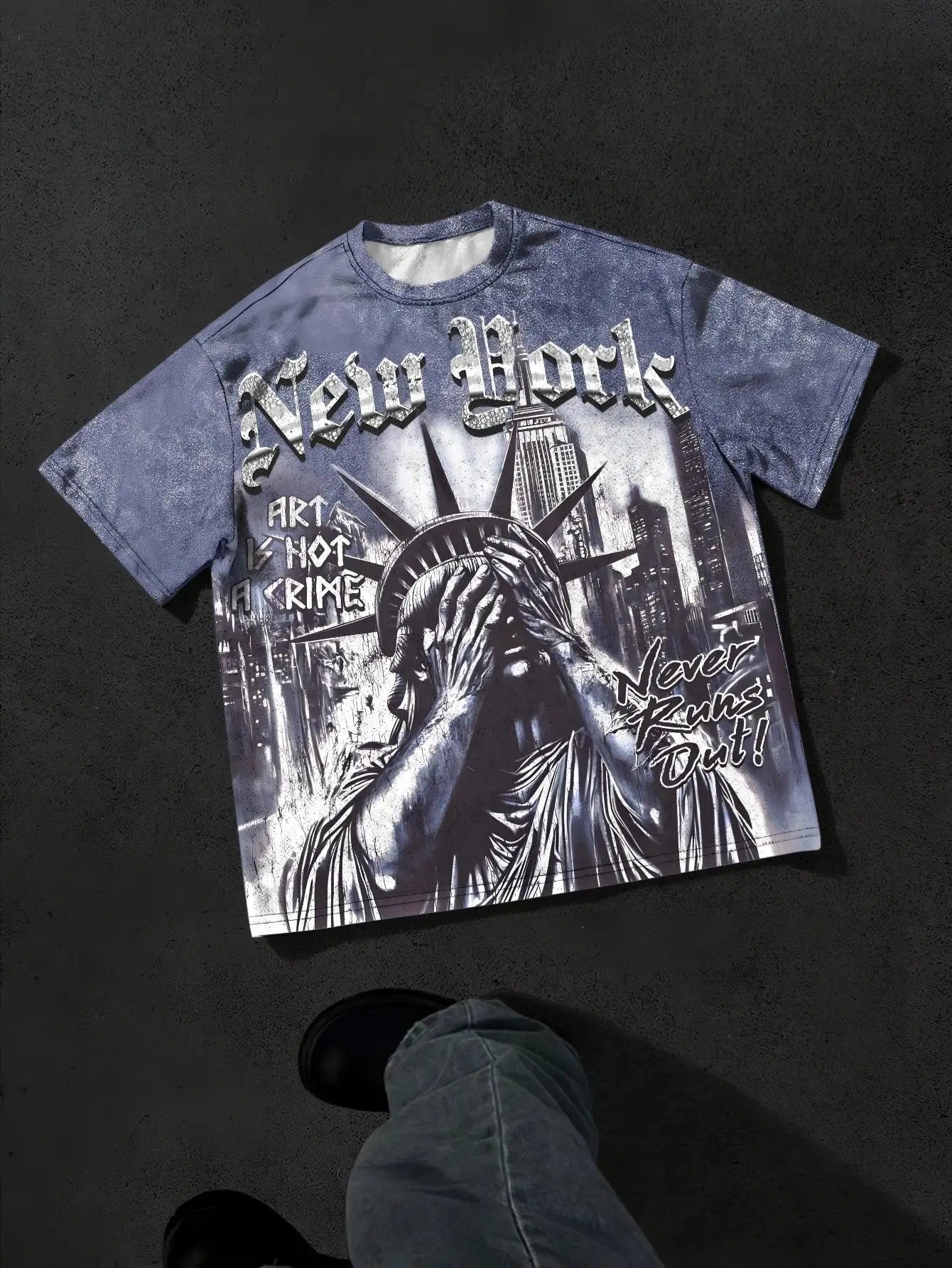 The 2026 summer new men's T-shirt features a casual fashionable comfortable soft and breathable 3D pattern print