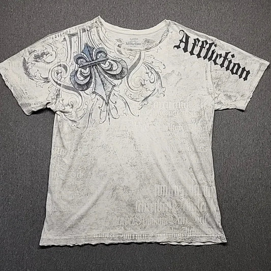 Y2K Affliction Vintage Grunge Graphic T Shirt Mens Gothic Couple Matching Tops Oversized Cotton Tee Streetwear Summer