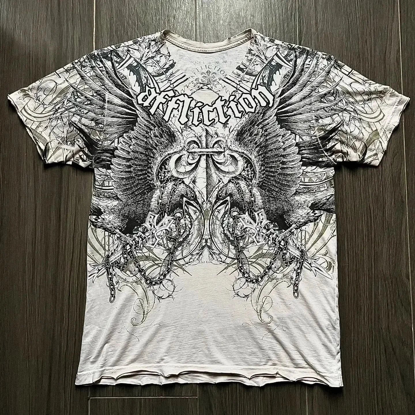 New Y2K Punk Sword Fantasy T Shirt Dark Gothic Digital Print Studs Unisex Breathable Cotton Summer Tee Rebellious Streetwear